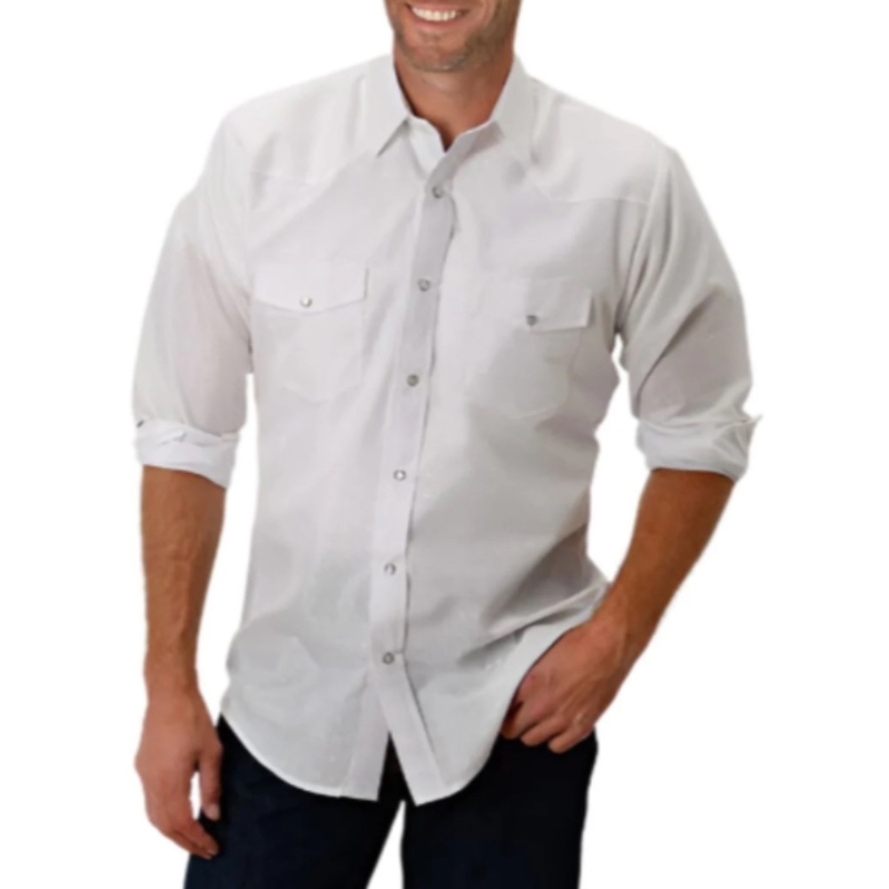 Men’s Roper Western Shirt White Size 2XL